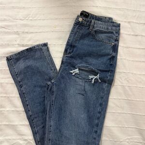 PrettyLittleThing Dark Blue Denim Jeans